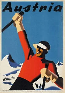 AUSTRIA SKIING - Vintage Poster Picture Print Sizes A5 to A0 **FREE DELIVERY** - Bild 1 von 7
