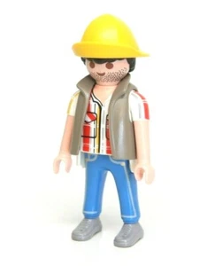 Playmobil Figure Nautical Boat Fisherman Plaid Shirt Vest "Rubber" Hat 5131 - Picture 1 of 1