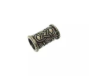 Haarschmuck Haarperle Keltische Knoten lang Sterlingsilber 8mm Öffnung Wikinger - Bild 1 von 4