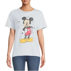 Mickey Mouse Women's Juniors Vintage Wash Knit Graphic Tee, Size: M(7-9) - Picture 1 of 5