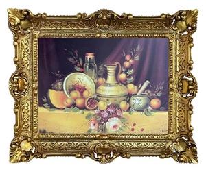 Beautiful Painting 56x46cm - By. J. Van Cleef - Still Life with Roses Antique Lo - Picture 1 of 3