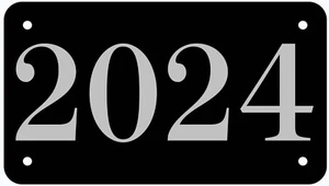 2024 Black Silver Novelty Motorcycle License Plate 4x7 Inches - Picture 1 of 9