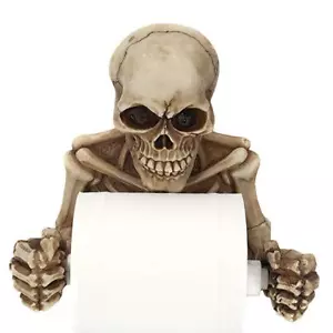 Teschio teschio teschio decorazione gotica bagno supporto carta igienica NUOVO - Foto 1 di 4