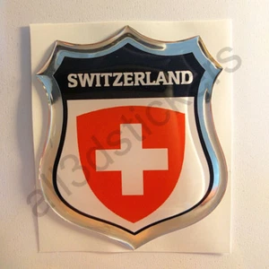 Autocollant Suisse Emblème Armoiries Blason Adhésif Suisse 3D Résine Voiture - Imagen 1 de 3