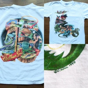 Vintage 90er 1998 Caribbean Soul 15 Jahre T-Shirt USA Herren große Meerjungfrau 2-seitig - Bild 1 von 7