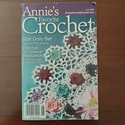Annie's Favorite Crochet June 2003 Star Doily Set Backpack Baby Set Patterns 🌸 - Image 1 of 4