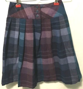 RG New York By Russ Skirt Womens School Girl Purple Blue Pink Checks Plaid VTG - Picture 1 of 8