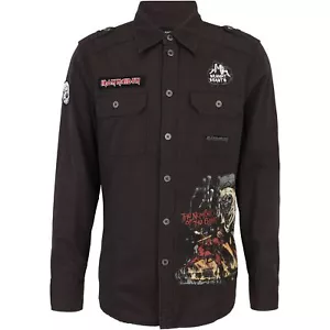 Brandit IRM Luis Shirt Herren Hemd Iron Maiden Baumwolle Print Logo Langarm Neu - Picture 1 of 14