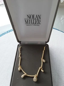 Designer Nolan Miller CZ Träne & Gold Gliederkette 16" bis 18" wunderschön! - Bild 1 von 9