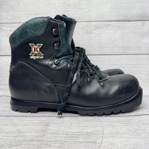 Vintage Alpina BC X Herren Leder Nordic Langlaufschuhe Gr. 43 schwarz grün - Bild 1 von 8