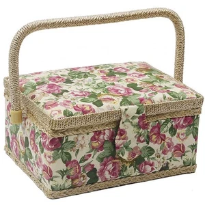 Medium Sewing Basket with Accessories,Wooden Sewing Organizer Box for Sewing ... - Picture 1 of 6