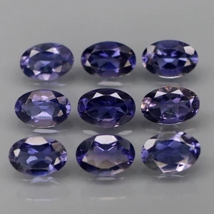 Oval 6x4 mm.Ravishing Color&Full Fire Natural Violet Iolite Africa 9Pcs/3.25Ct. - Picture 1 of 6