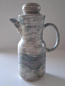 Vintage Secla Portugal Teapot Coffee Pot Pottery Mid Century - Picture 1 of 14