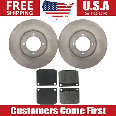 Front Brake Rotors + Brake Pads Set for 1967 1968 1969 Triumph TR250 - Image 1 of 4