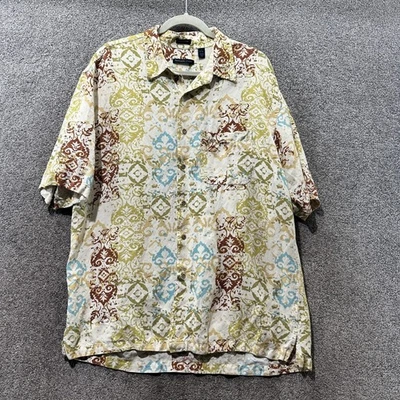 Camisa Van Heusen Abotonada Grande 16.5 Lino Rayón Informal Manga Corta Vacaciones Foto 1 de 4