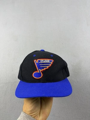 Vintage St Louis Blues Hat SnapBack Cap Black Embodied G Cap NHL Hockey 90s - Image 1 of 4