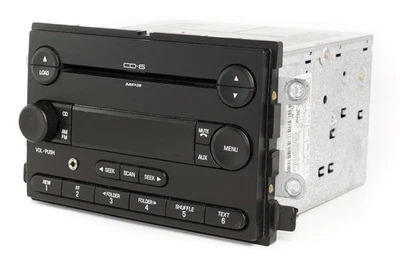 Ford Five Hundred 2006-2007 radio AM FM reproductor de CD de 6 discos con identificación auxiliar 6G1T-18C815-A Foto 1 de 4
