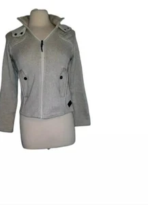 Chaqueta Suéter Eddie Bauer PS Con Capucha Acolchada Beige Color Crema. Parche codo... - Imagen 1 de 4