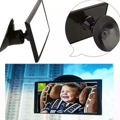 Interior Rear View Car Mirror 1Pcs SafetyAdjustable Black Plastic Glass - Image 1 of 4