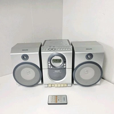 Philips Bookshelf Stereo CD Player Tape Recorder AM/FM Radio MC138 /37 W Remote  - Image 1 of 4