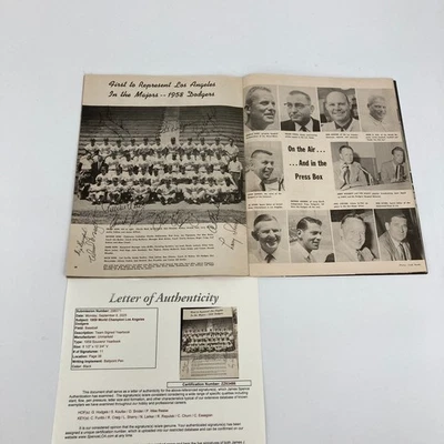 1959 Los Angeles Dodgers World Series Champs Team Signed Yearbook Koufax JSA - Image 1 of 4