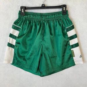 Vintage Adidas Shorts Mens Medium Green Satin Soccer Gym Glanz Shiny Dazzle - Picture 1 of 17