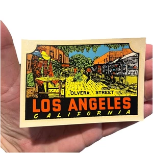 Calcomanía automática vintage de Los Ángeles California Olvera St 3x4 Lindgren Turner - Imagen 1 de 1