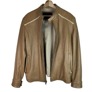 Chaqueta De Colección Andrew Marc New York Motocicleta Cuero Suave Marrón Para Hombre Talla L - Imagen 1 de 17