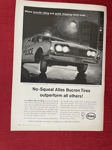 Vintage 1960 Print Ad Atlas Bucron Tires Advertisement - Picture 1 of 3
