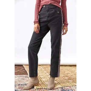Anthropologie Tapered Embroidered Side Stripe trouser Pant, size 4,NWT,MSRP $130 - Picture 1 of 20