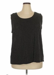 USADA EN EXCELENTE ESTADO VIKKI VI 3X NEGRO BLANCO LUNARES SLINKY CAMISETA SIN MANGAS 54" BUSTO ACETATO SPANDEX - Imagen 1 de 14