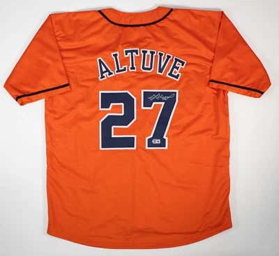Jose Altuve Signed Houston Astros Custom 2017 AL MVP Jersey (Beckett) 2nd Base - Image 1 of 4