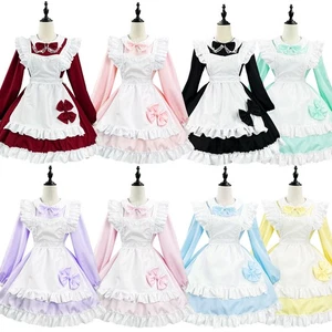 Cute Japanese Black and White Maid Uniform Long-Sleeved Cosplay Costume - Picture 1 of 30