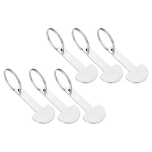 6pcs Trolley Tokens Key Ring Metal Small Tokens Shopping Cart Tokens Portable - Picture 1 of 12