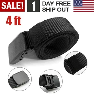2X Männer Kunststoff Nocken Schnalle Nylon Canvas Taktischer Bund Gurtband Militär Gürtel - Bild 1 von 13