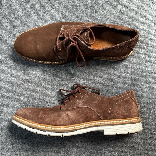 Scarpe TIMBERLAND da uomo 11 5 marrone pelle scamosciata Oxford con lacci Sensorflex Comfort A2119