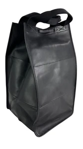 HTF Genuine THEORY Black Leather Knapsack and Tote Bag - Picture 1 of 13
