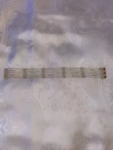 ORIGINAL VINTAGE CREAM/IVORY BEADED CHOKER - Flapper 1920s Necklace Snap Clasp - Picture 1 of 7