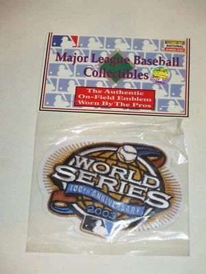 PARCHE DE LOS YANKEES MARLINS de las Grandes Ligas de Béisbol 100 Aniversario Serie Mundial 2003 Foto 1 de 2