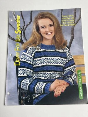 Dover Fair Isle Sweater Adult S M L XL  House of White Birches Knitting Pattern - Image 1 of 4