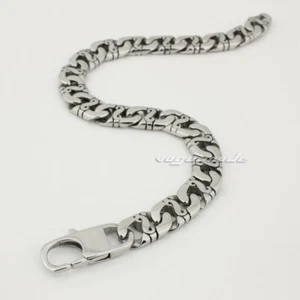 Pulsera con dijes de cadena de eslabones cubanos de acero inoxidable 5A023B - Imagen 1 de 18