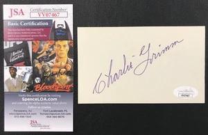 Charlie Grimm Signed Index Card JSA Cert w/COA 3x5 MLB Chicago Cubs #15 (d.'83)! - Picture 1 of 4