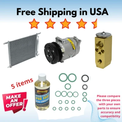 Compressor, Condenser & Valve A/C Fit Chevrolet Aveo5 2009-2011 - Image 1 of 4