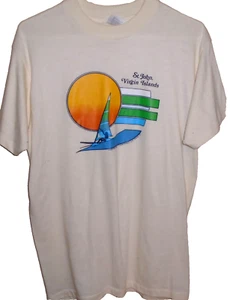 vintage 1980sSt John Virgin Islands beach surf t shirt Large - Picture 1 of 2