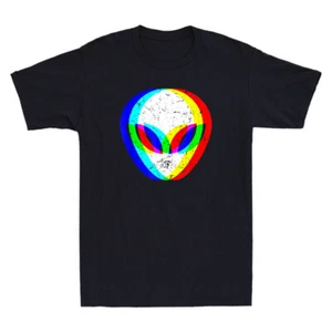 Alien Head Trippy Techno Rave EDM Music Festival Funny Vintage Men's T-Shirt Tee - Picture 1 of 8