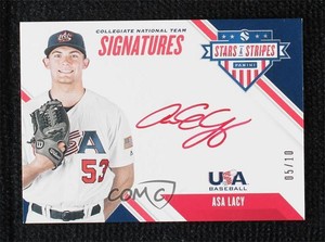 2020 Panini USA Baseball Stars & Stripes Red Ink /10 Asa Lacy #CNTAS Auto