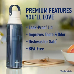 Insulated Filtered Water Bottle with Straw, Reusable, BPA Free Plastic, 26 Ounce - Picture 1 of 11