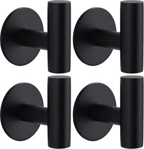 Adhesive Towel Hooks, Heavy Duty Wall Hooks Stainless Steel Waterproof Shower To - Picture 1 of 12