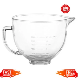 Glas Rührschüssel Kitchenaid 4,5 5 Quart Kippkopf Standmixer Küche Geschäft Neu - Bild 1 von 6