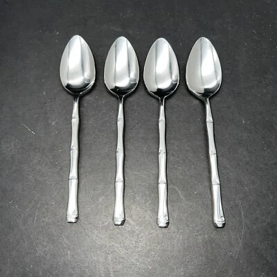 The Cellar Teaspoons (x4) Stainless Steel Japan Bamboo Design - Image 1 of 2